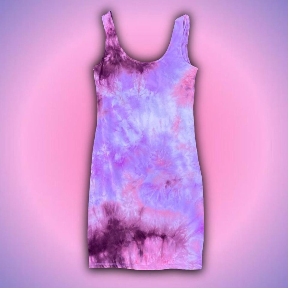 Purple Tie-Dye Mini Dress